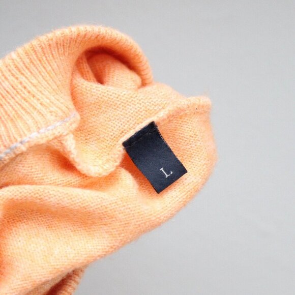 Zegna Sport Orange Cashmere Cotton Blend Knit Pullover Sweater Size Large - Picture 5 of 6